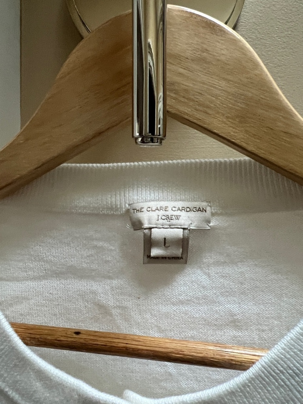 J. Crew White Crewneck Button-Up Cardigan - Picture 2 of 3